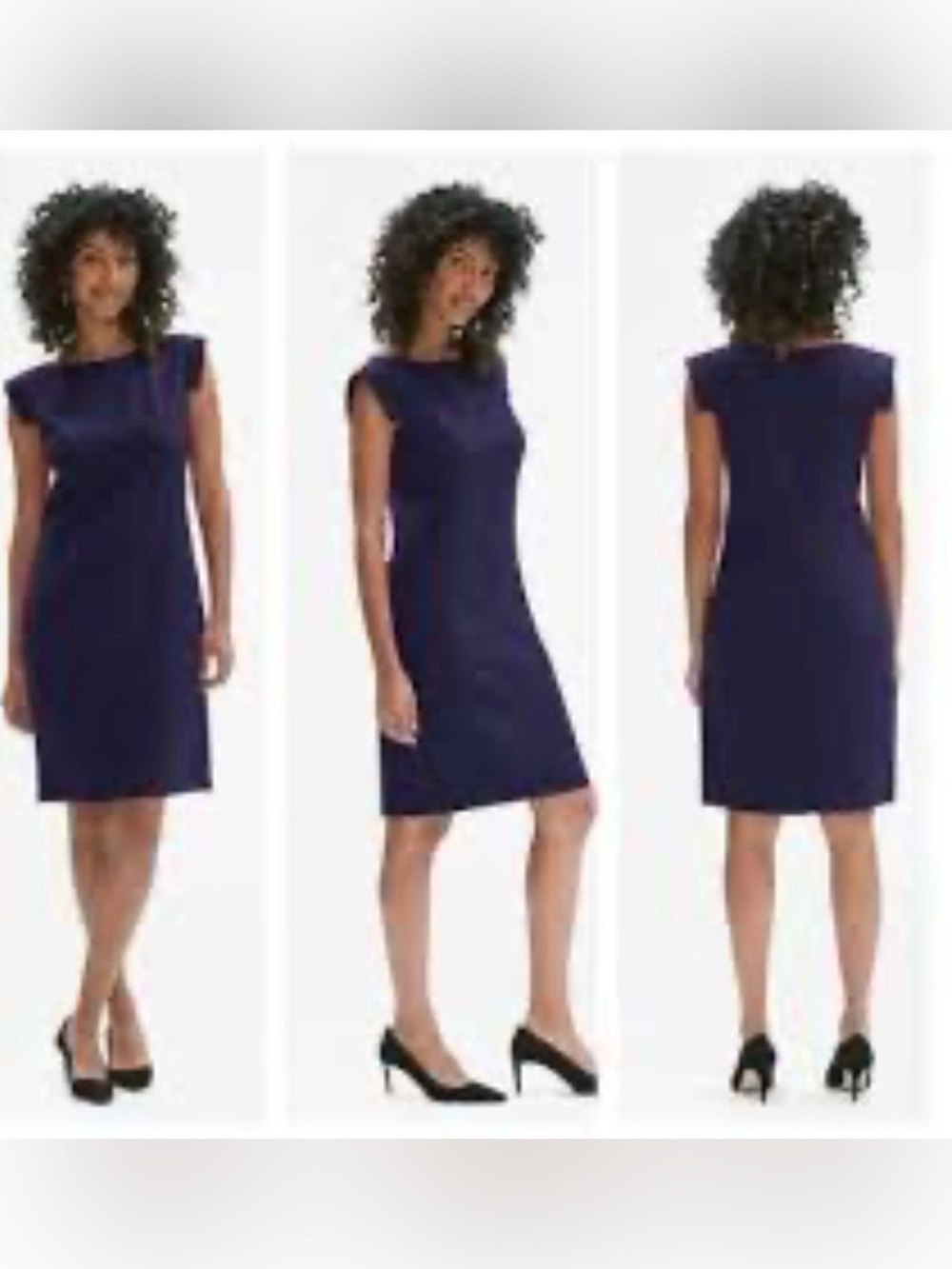 MM Lafleur 16 Sarah Boat neck notch sleeve tailored sheath silhouette midi dress